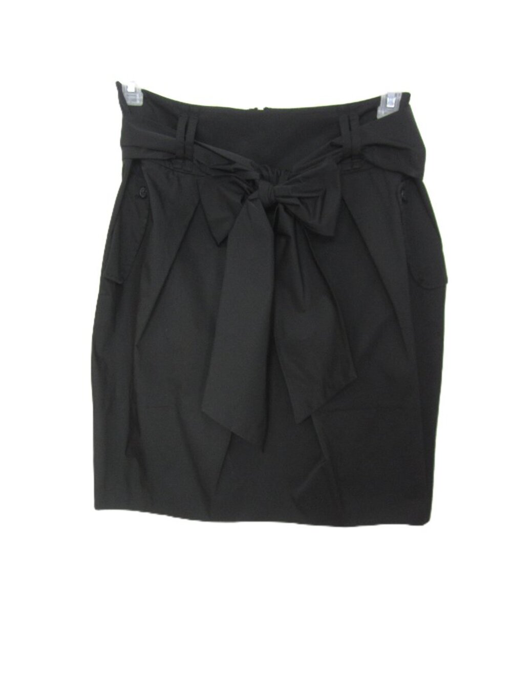 Yansi Fugel Womens Size 6 Designer Solid Black Mini Skirt Pockets Above Knee